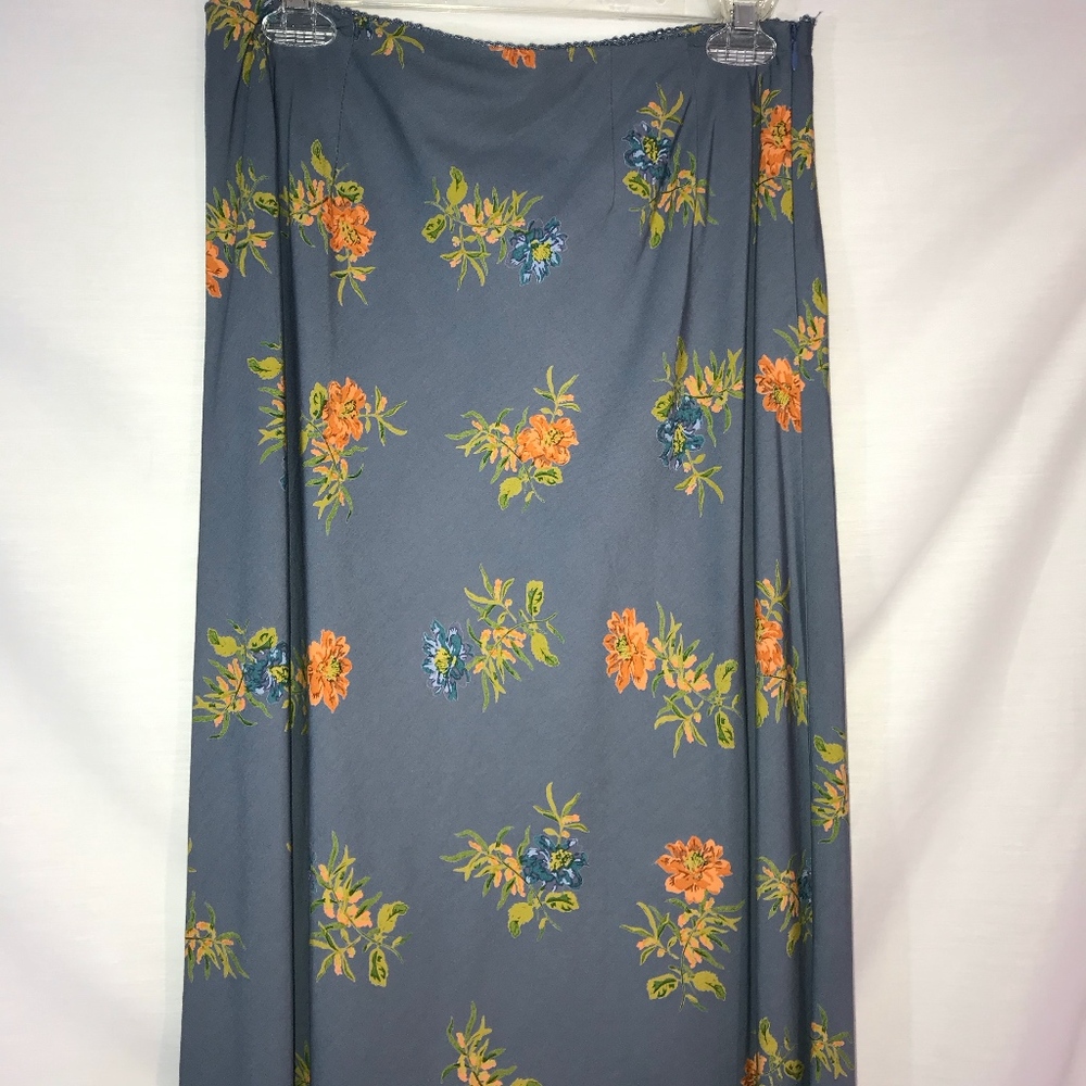 Vintage PENDLETON Steele Blue Floral Maxi Skirt